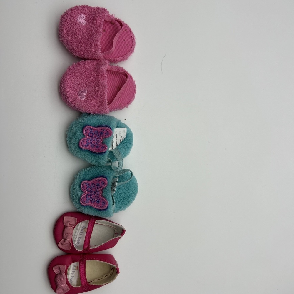 American Girl/Bitty Baby‎ Shoe Bundle Three Pairs Slippers